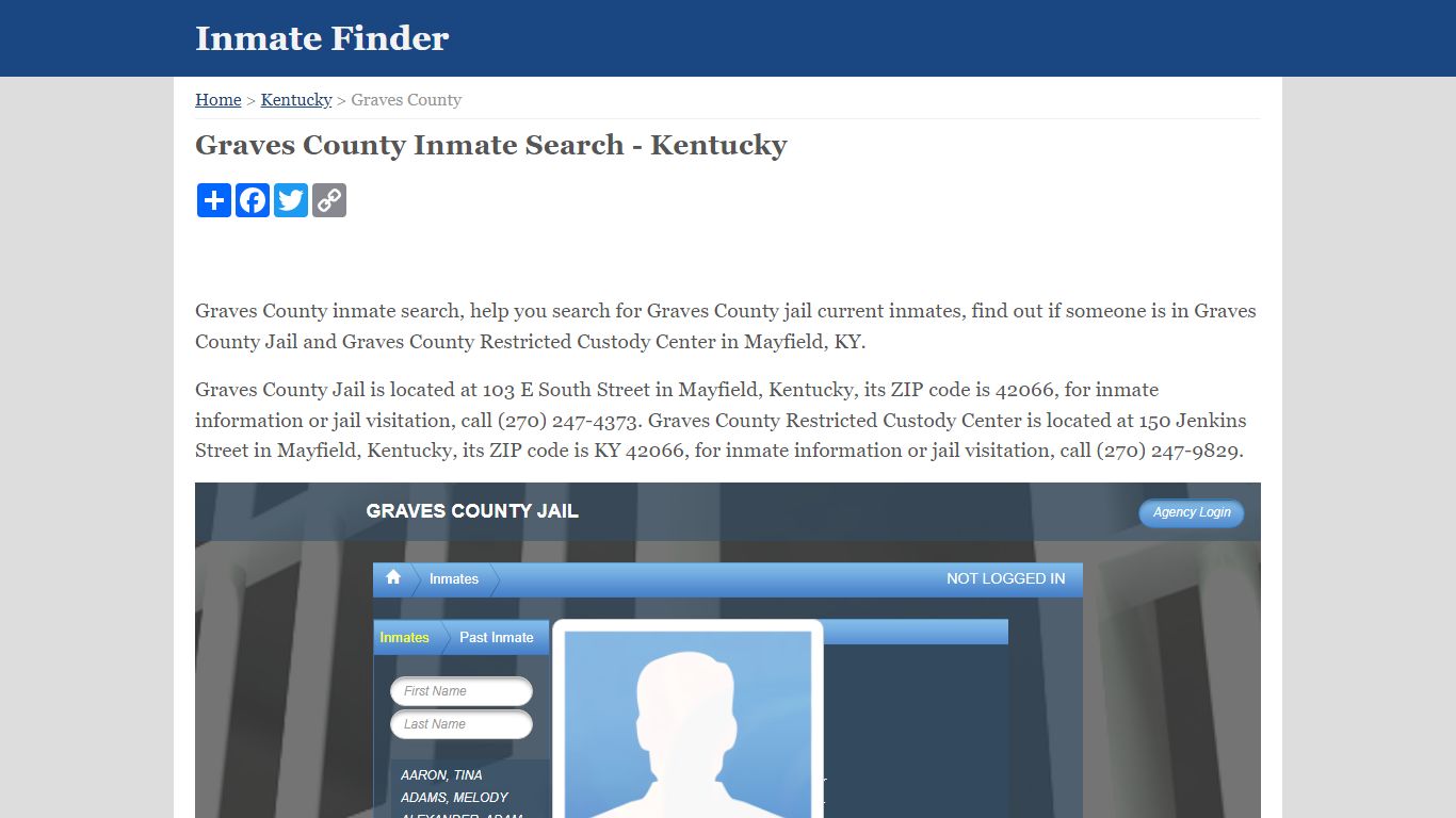Graves County Inmate Search - Kentucky